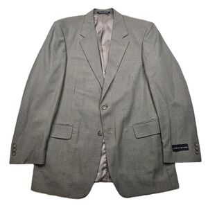 Croft & Barrow Houndstooth Blazer Mens 42L Tan Brown Sport Coat Jacket NEW